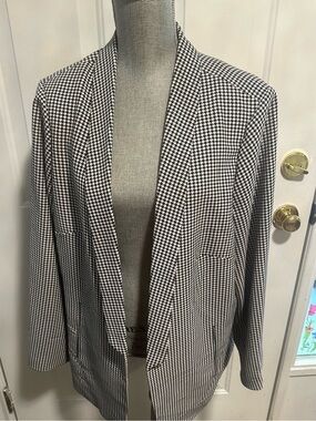 Penningtons Black & White Houndstooth Open Blazer